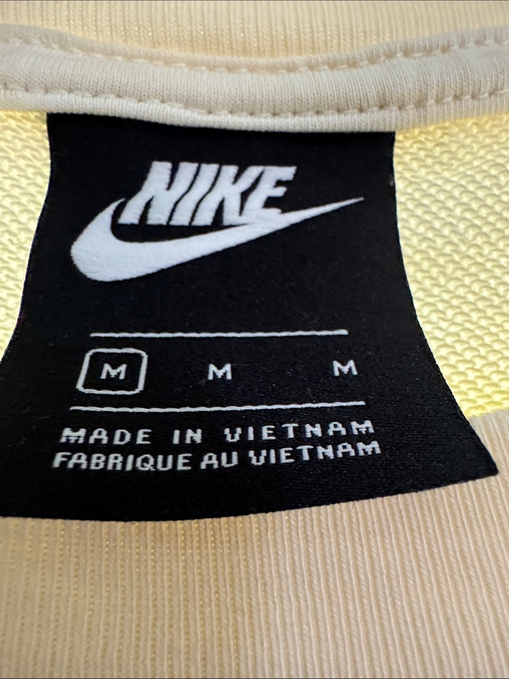 Nike Cream Crewneck Sweatshirt with Subtle Reflective Swoosh Circle - Picture 2 of 7